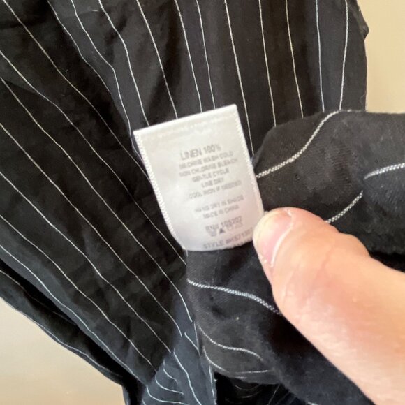 Black & White Striped Sleeveless Linen Dress By Chalet et Cici‎ - Picture 4 of 5